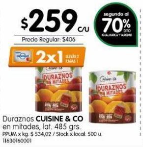 Jumbo Duraznos cuisine & co 485g oferta