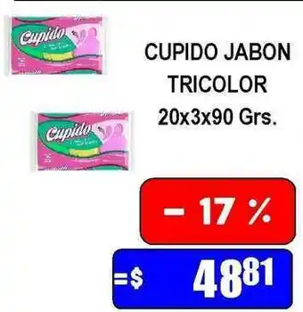 Cupido Jabon Tricolor 20 x 3 x 90grs