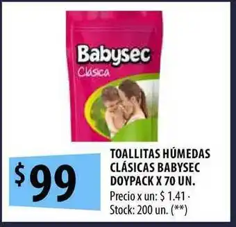 Punto Mayorista Toallitas Húmedas Clásicas Babysec Doypack oferta