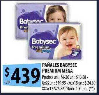 Punto Mayorista Pañales Babysec Premium Mega oferta