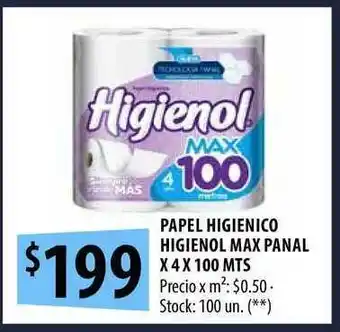 Punto Mayorista Papel Higienico Higienol Max Panal x 4x 100mts oferta