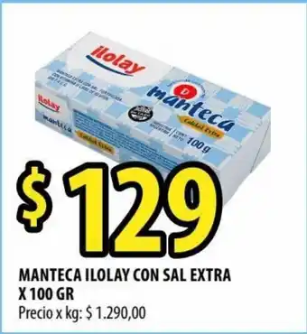 Punto Mayorista Ilolay Manteca Con Sal Extra x 100 gr oferta
