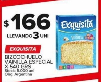 Carrefour Maxi Exquisita Bizcochuelo Vainilla Especial x 540 grs oferta