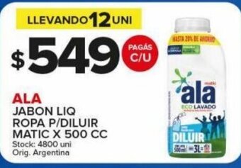 Carrefour Maxi Ala Jabón Liq. Ropa P/Diluir Matic x 500 cc oferta