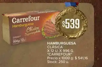 Carrefour Market Hamburguesa Clásica z 12u x 996g oferta