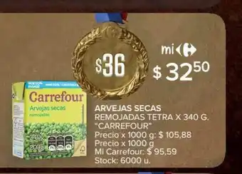 Carrefour Market Arvejas Secas Remojadas Tetra x 340g oferta