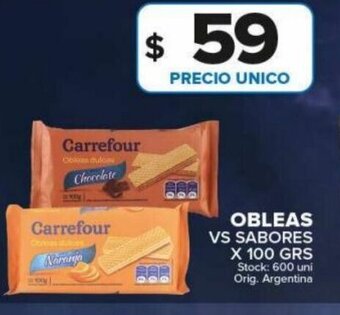 Carrefour Maxi Obleas vs Sabores x 100 grs oferta