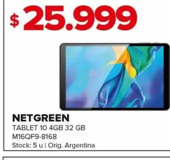 Carrefour Maxi Netgreen Tablet 10 4 GB 32 GB M16QF9-8168 oferta