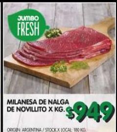 Jumbo Milanesa de nalga de novillito x kg oferta