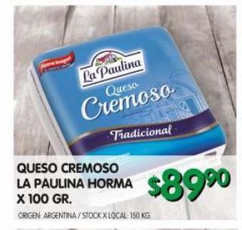 Jumbo Queso cremoso la paulina x 100g oferta