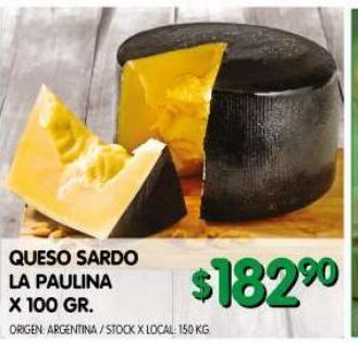 Jumbo Queso sardo la paulina x 100g oferta