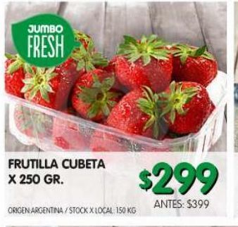 Jumbo Frutilla cubeta x 250g oferta