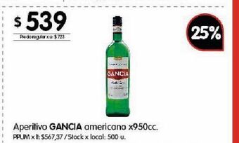 Disco Aperitivo gancia americano x 950cc oferta