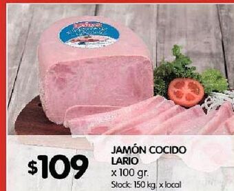 Disco Jamón cocido lario x 100g oferta