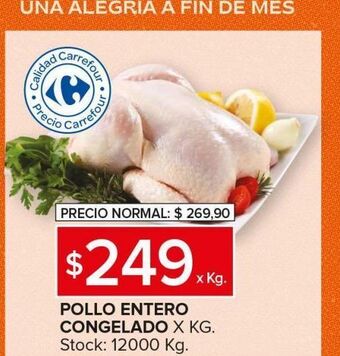 Carrefour Maxi Pollo entero congelado oferta