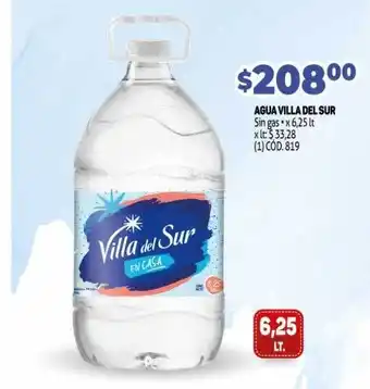 Makro Agua villa del sur sin gas x 6.25lt oferta