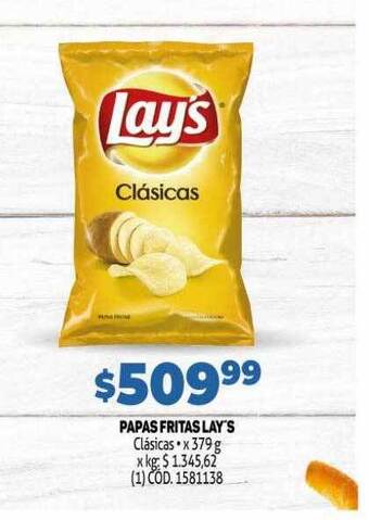 Makro Papas fritas lay's clasicas oferta