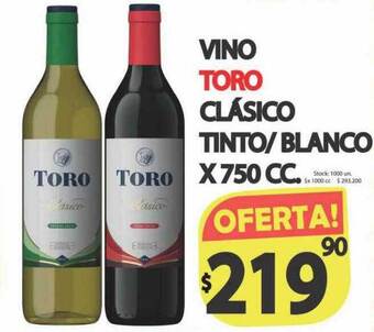 Vino toro clasico tinto blanco