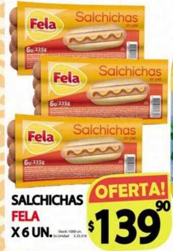 Supermercados Caracol Salchichas fela oferta