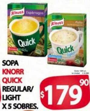 Supermercados Caracol Sopa knorr quick regular light oferta
