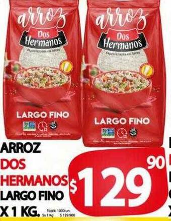 Supermercados Mariano Max Arroz dos hermanos largo fino oferta