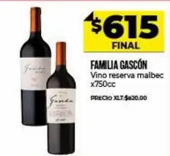 Supermayorista Vital Familia gascón vino reserva malbec oferta