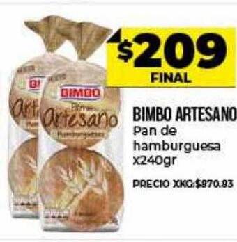 Supermayorista Vital Bimbo artesano pan de hamburguesa oferta