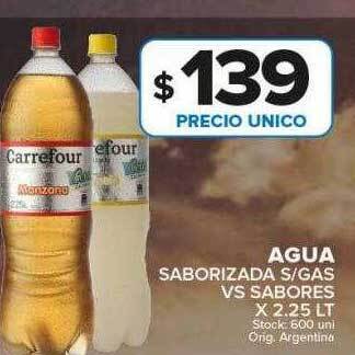 Carrefour Maxi Agua saborizada s-gas vs sabores oferta