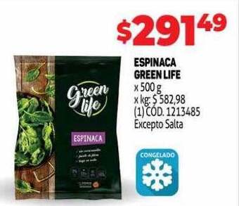 Makro Espinaca green life oferta