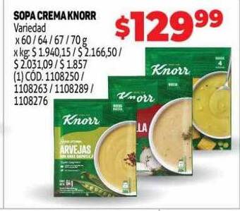 Makro Sopa crema knorr variedad oferta