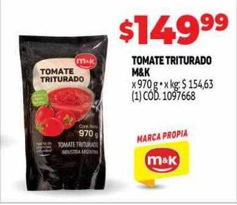 Makro Tomate triturado m&k oferta