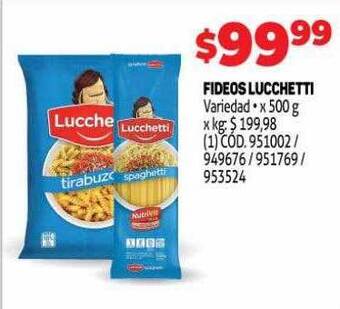 Makro Fideos lucchetti oferta