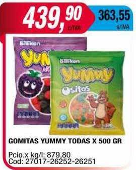 Maxiconsumo Gomitas yummy todas x 500 gr oferta