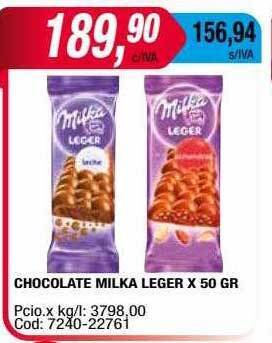 Maxiconsumo Chocolate milka leger x 50 gr oferta