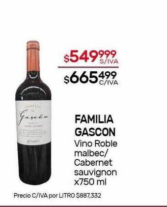 Nini Mayorista Familia gascon vino roble malbec cabernet sauvignon oferta