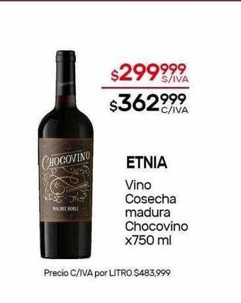 Nini Mayorista Etnia vino cosecha madura chocovino oferta