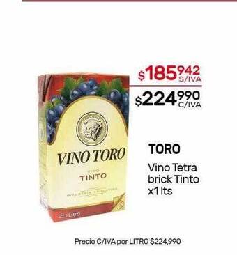 Nini Mayorista Toro vino tetra brick tinto oferta