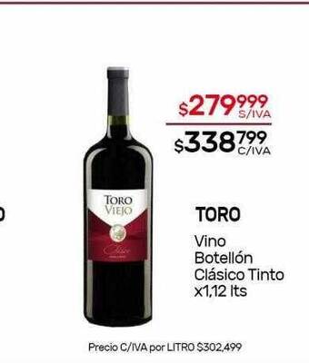 Nini Mayorista Toro vino botellón clasico tinto oferta