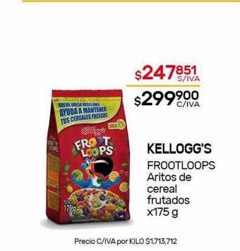 Nini Mayorista Kellogg's frootloops aritos de cereal frutados oferta