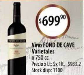 Supermercados Caracol Vino fond de cave varietales oferta