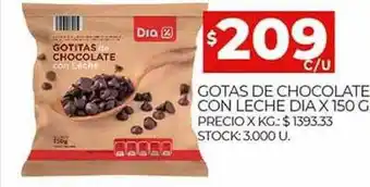 Supermercados DIA Gotas de chocolate con leche dia oferta
