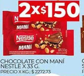 Supermercados DIA Chocolate con maní nestle oferta