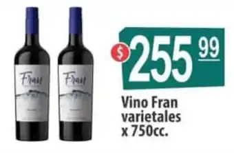 Autoservicio Capo Fran Vino varietales x 750cc. oferta