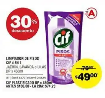Atomo Conviene Cif Limpiador de Pisos 4 en 1 x 450ml oferta