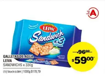Atomo Conviene Leiva Galletas de Agua x 330g oferta