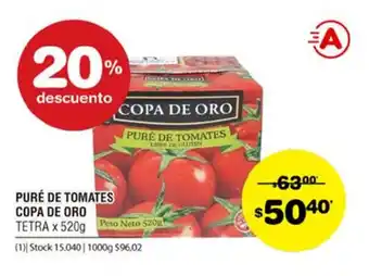 Atomo Conviene Copa de Oro Puré de Tomates x 520g oferta