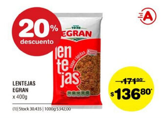 Atomo Conviene Egran Lentejas x 400g oferta