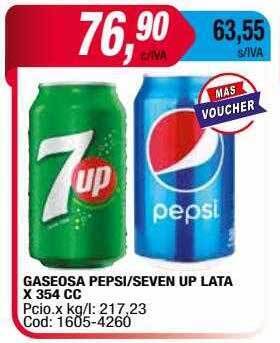 Maxiconsumo Gaseosa pepsi seven up oferta