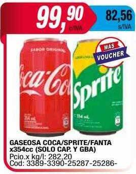 Maxiconsumo Gaseosa coca sprite fanta oferta