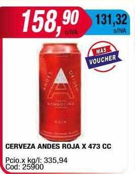 Maxiconsumo Cerveza andes roja oferta